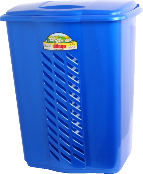 Корзина для белья Dunya Plastik 05002 Dark blue pearl